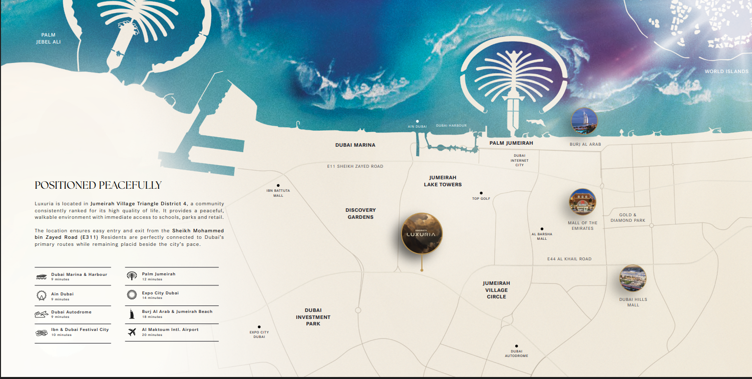 Binghatti Luxuria Location Map