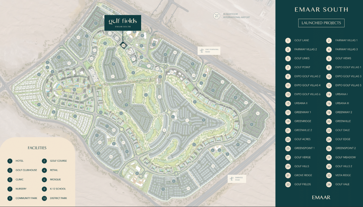 Golf Field at Emaar South, Dubai - Emaar Properties Master Plan