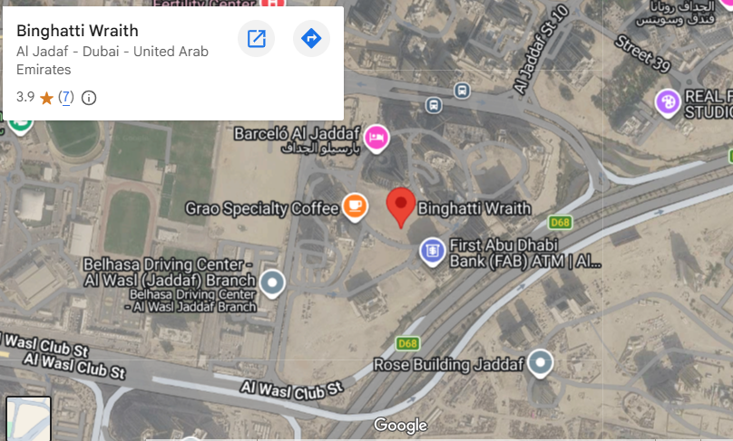 Binghatti Wraith Location Map